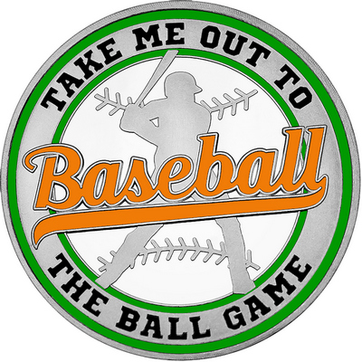 Orange "Baseball" with Green Outer Circular Borders